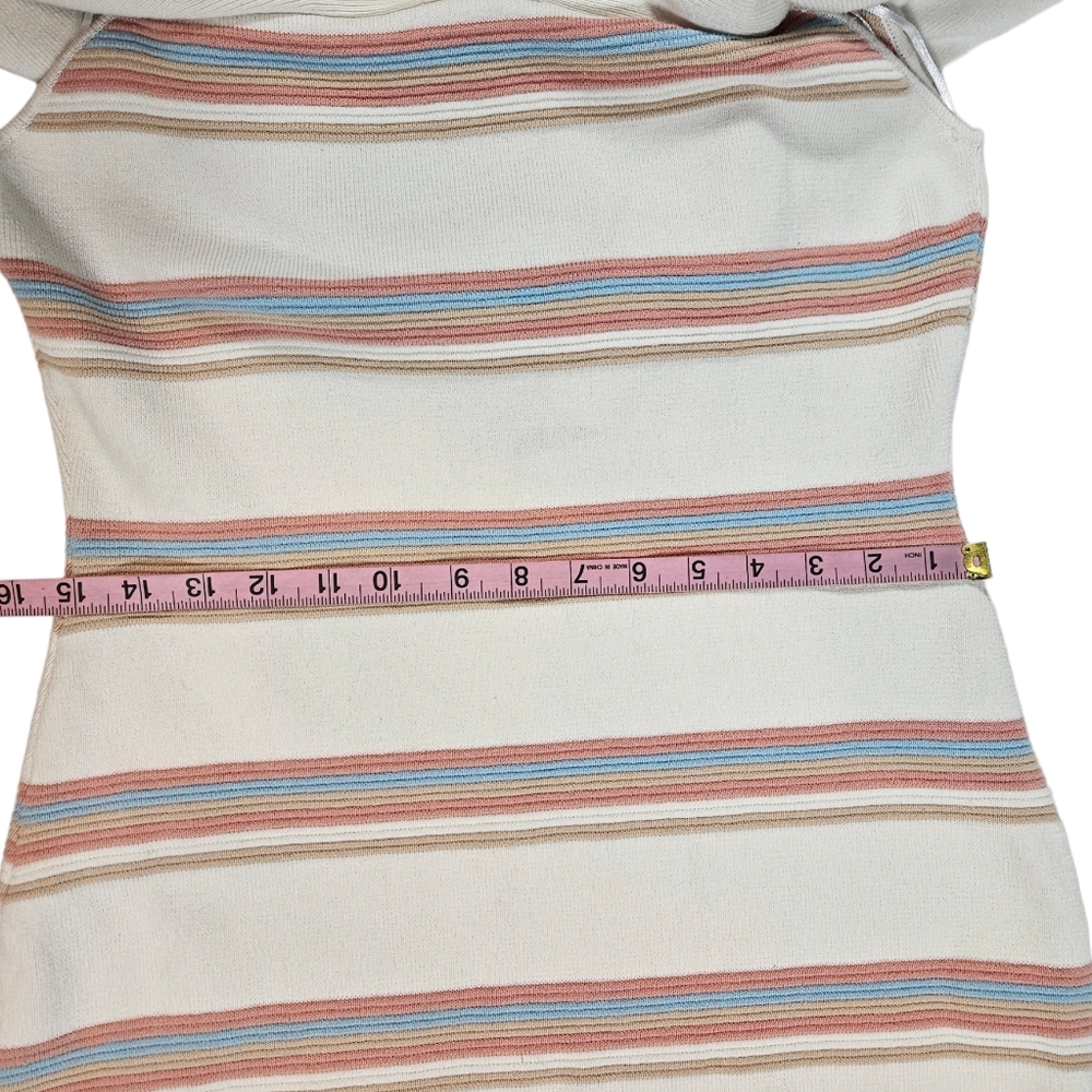 Endless Rose Striped Off Shoulder Ruffle Collar Sweater Dress Sz Large Coquette - Picture 15 of 16